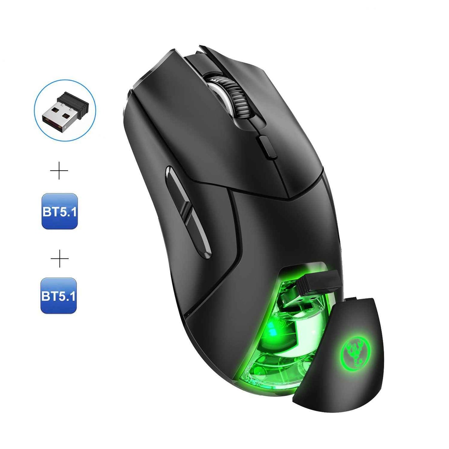 Perssia T40 TriLink™ Wireless Gaming Mouse — 3‑Mode • 4000DPI • RGB Style