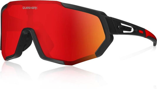 Cycling Glasses, Sports Sunglasses for Men Women, 1 Polarized 2 HD Lens, Polarized Sunglasses for Cycling Running