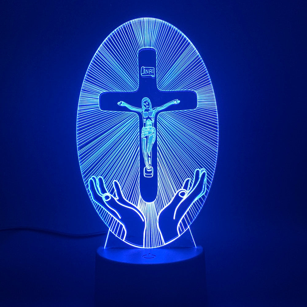 3D Acrylic Christian Cross Night Light - USB Powered - PERSSIA