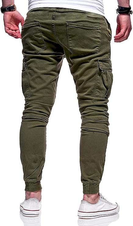 Men's Casual Joggers Pants Sweatpants Cargo Combat Loose Sport Workout Trousers-US