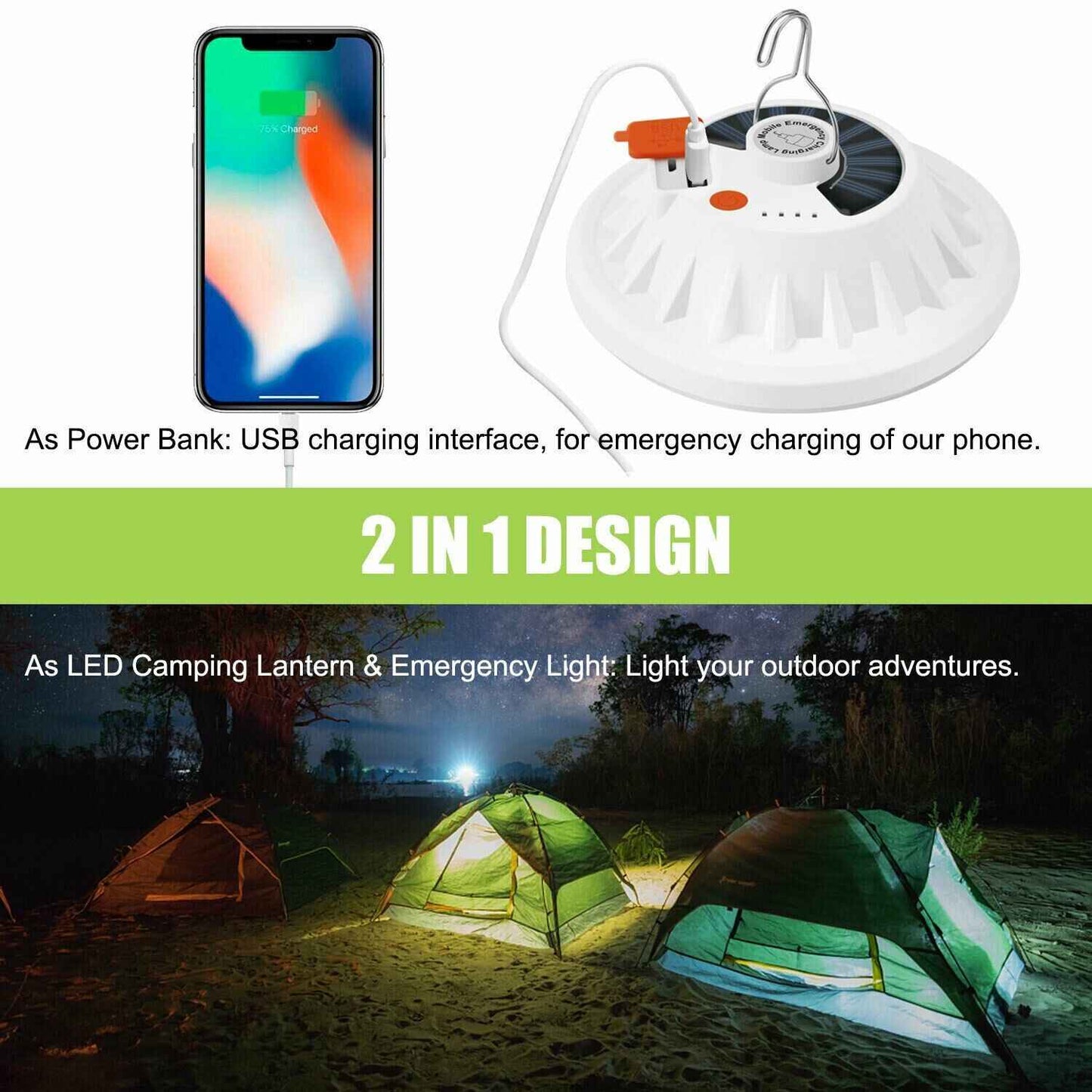 SunLite Pro Camping Light — 60‑LED Ultra‑Bright Outdoor Lantern