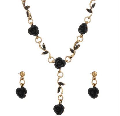 Perssia Timeless Rose™ Jewelry Set — Vintage 3‑Piece Necklace, Bracelet & Earrings - PERSSIA