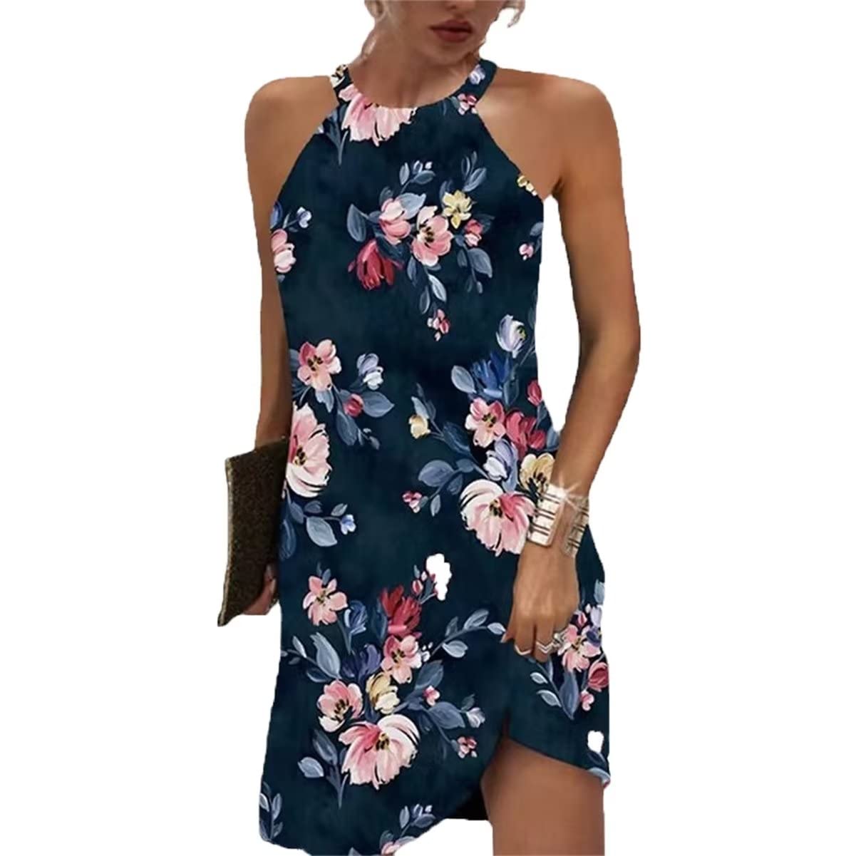 Perssia TropicBloom™ Halter Mini Dress - PERSSIA