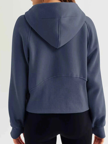 Half Zip Raglan Sleeve Hoodie-Tre(INT8D)