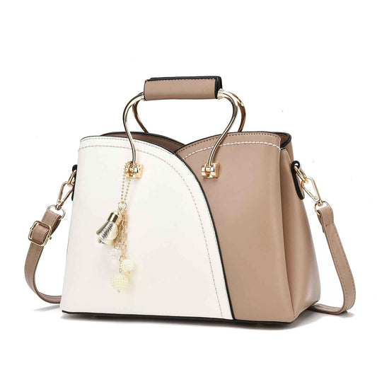 Perssia ColorLuxe™ Satchel — Chic Vegan Leather Colorblock Handbag + Matching Wallet