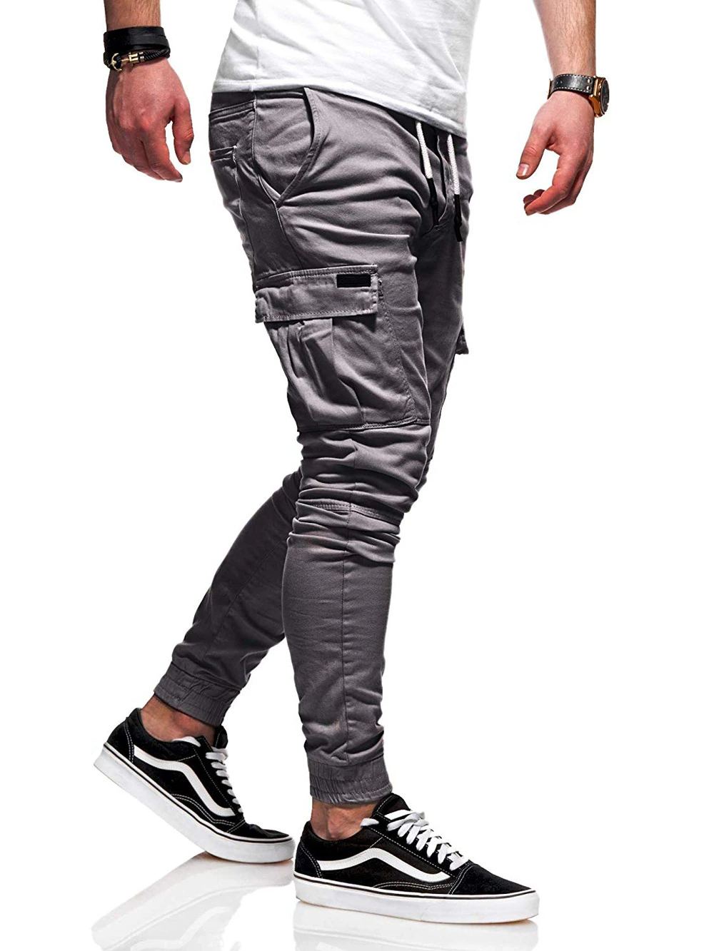 Men's Casual Joggers Pants Sweatpants Cargo Combat Loose Sport Workout Trousers-US