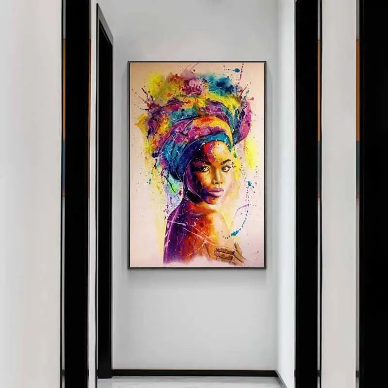 Perssia AfroGraff™ Canvas Art — African Woman Graffiti Wall Poster (15.7" × 23.6") - PERSSIA