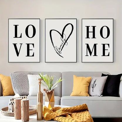 Perssia LoveTrio™ Canvas Set — 3‑Piece Modern Wall Art for Living Room Décor - PERSSIA