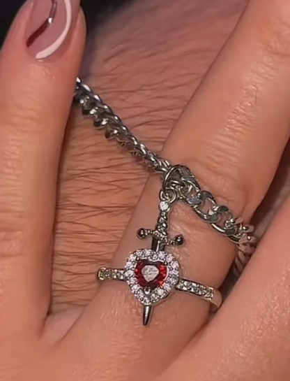 Perssia BloodBond™ Gothic Heart & Dagger Couple Necklace - PERSSIA