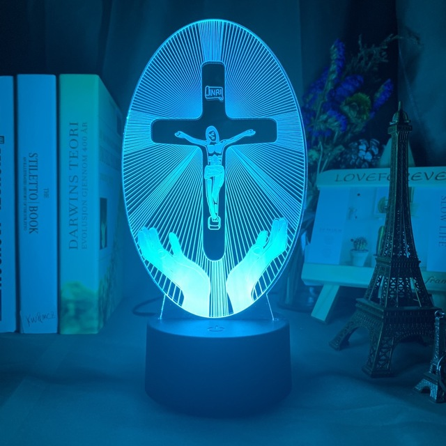 3D Acrylic Christian Cross Night Light - USB Powered - PERSSIA