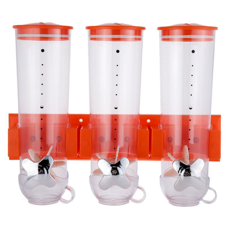 Wall-Mounted Three-Tube Cereal Dispenser and Storage Jar - PERSSIA