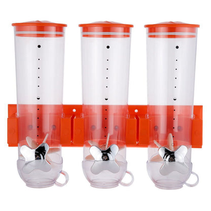 Wall-Mounted Three-Tube Cereal Dispenser and Storage Jar - PERSSIA