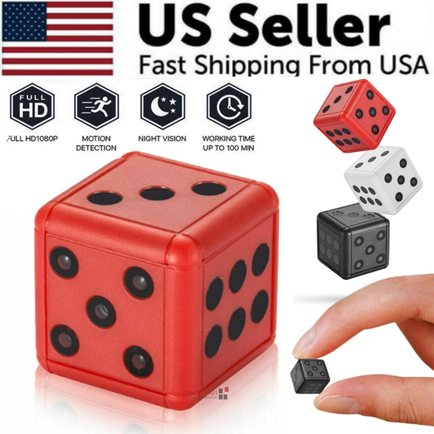 Mini Dice Camera Home Security Night Vision HD 1080P Motion Detection Nanny Cam - PERSSIA