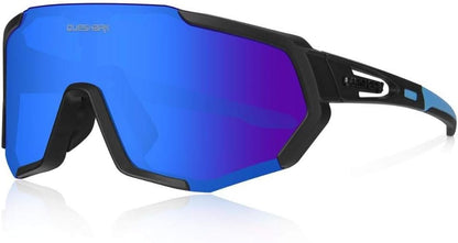 Cycling Glasses, Sports Sunglasses for Men Women, 1 Polarized 2 HD Lens, Polarized Sunglasses for Cycling Running
