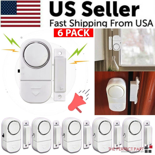 Perssia SecureGuard™ Door & Window Alarm Set 6 PCS WIRELESS Home Window Door Burglar Security ALARM System Magnetic Sensor - PERSSIA