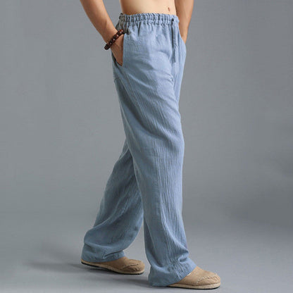 Men's Breathable Linen Loose Casual Sports Pants-US