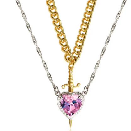 Perssia BloodBond™ Gothic Heart & Dagger Couple Necklace - PERSSIA
