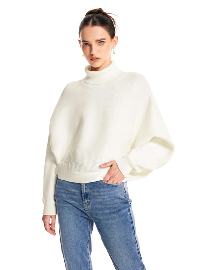 CIDER Cozy Knit Turtleneck Sweater – Ivory XS-US2D