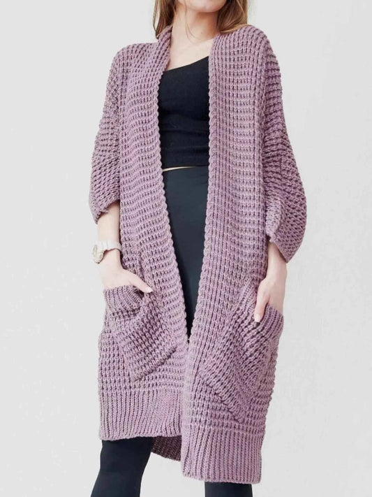 Chunky Knit Open Front Cardigan - TreUS