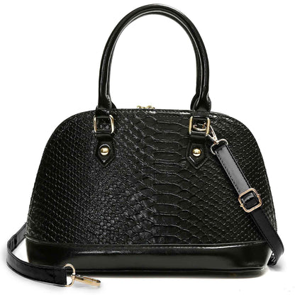 Perssia DomeElegance™ — Leather Dome Satchel for Women (Crossbody & Shoulder Bag)