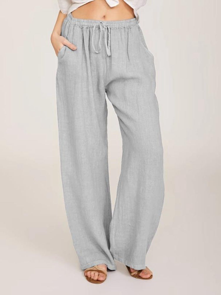 Women's Casual Cotton And Linen Loose Yoga Pants-US