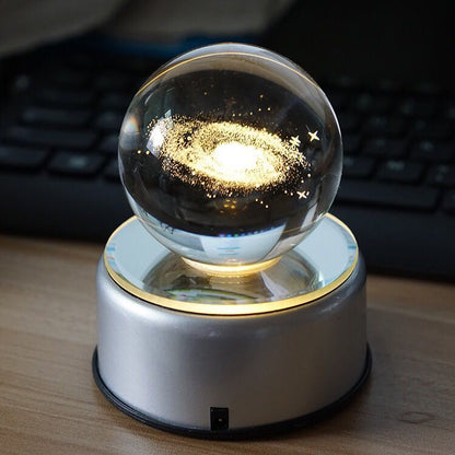 Perssia LunaSphere™ — 3D Rotating Crystal Ball Night Light (70MM | K9 Crystal) - PERSSIA