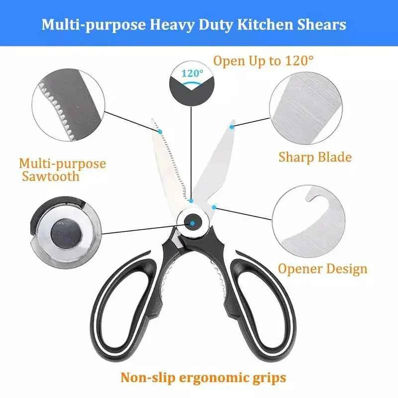 Perssia SteelEdge Scissors — Heavy‑Duty Ultra‑Sharp Multi‑Purpose Kitchen Shears