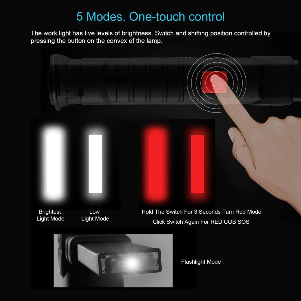 Perssia WorkBeam 360™ Magnetic Rechargeable Light