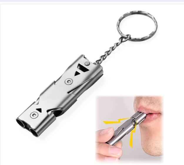 Perssia SafeSignal Whistle — Stainless Steel Emergency Keychain Safety Alert