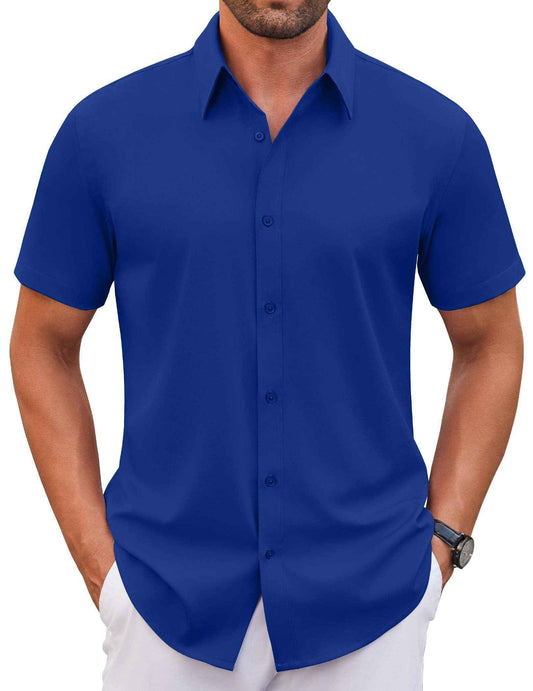 Perssia UrbanEase™ — Wrinkle‑Free Short Sleeve Button‑Up Shirt