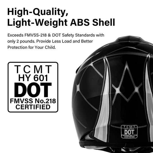 Helmet for Kids Black Spider with Goggles & Gloves 