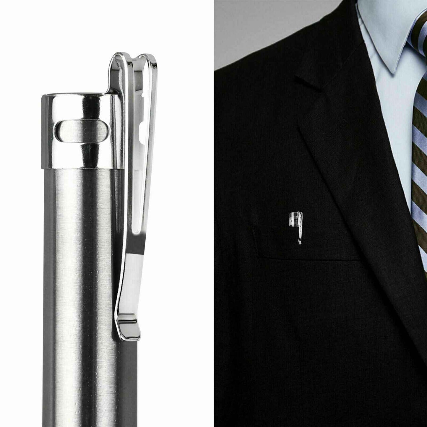 Perssia LuxeBeam™ Mini Tactical Flashlight — USB‑Rechargeable Stainless Steel EDC Light
