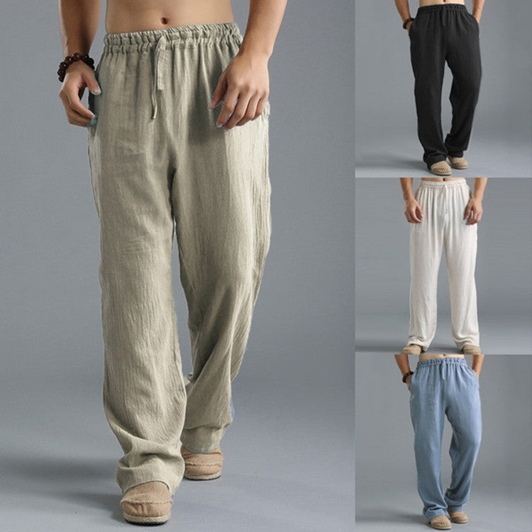 Men's Breathable Linen Loose Casual Sports Pants-US
