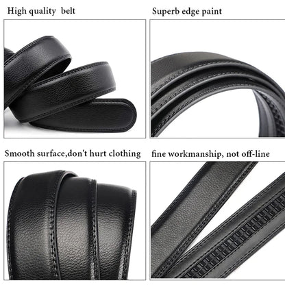 Men'S High-Quality Belt 110Cm 120Cm 130Cm Luxury Belt, Black Men'S Automatic Buckle Jeans Men'S Belt Suit Belt
