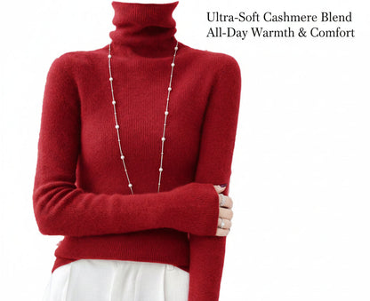 Womens Slim‑Fit Merino Wool Turtleneck Sweater – Solid Colors- Solid Colors-US2D