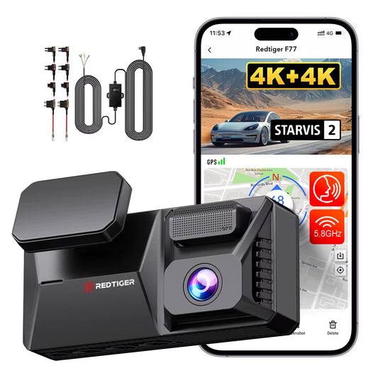 Distributor F77 Night Vision Dual 4K Starvis 2 IMX678 Sensor Car Black Box Dash Camera Front and Rear with WIFI GPS