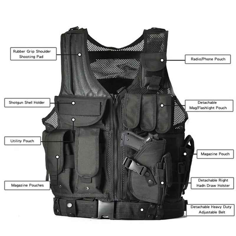 Perssia Survival Tactical Vest — Outdoor Adventure & Utility Gear