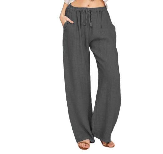 Women's Casual Cotton And Linen Loose Yoga Pants-US