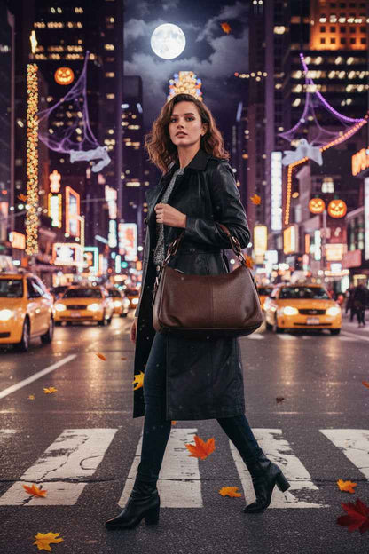 Perssia HESHE SoftLuxe™ — Genuine Cowhide Leather Hobo Shoulder Bag