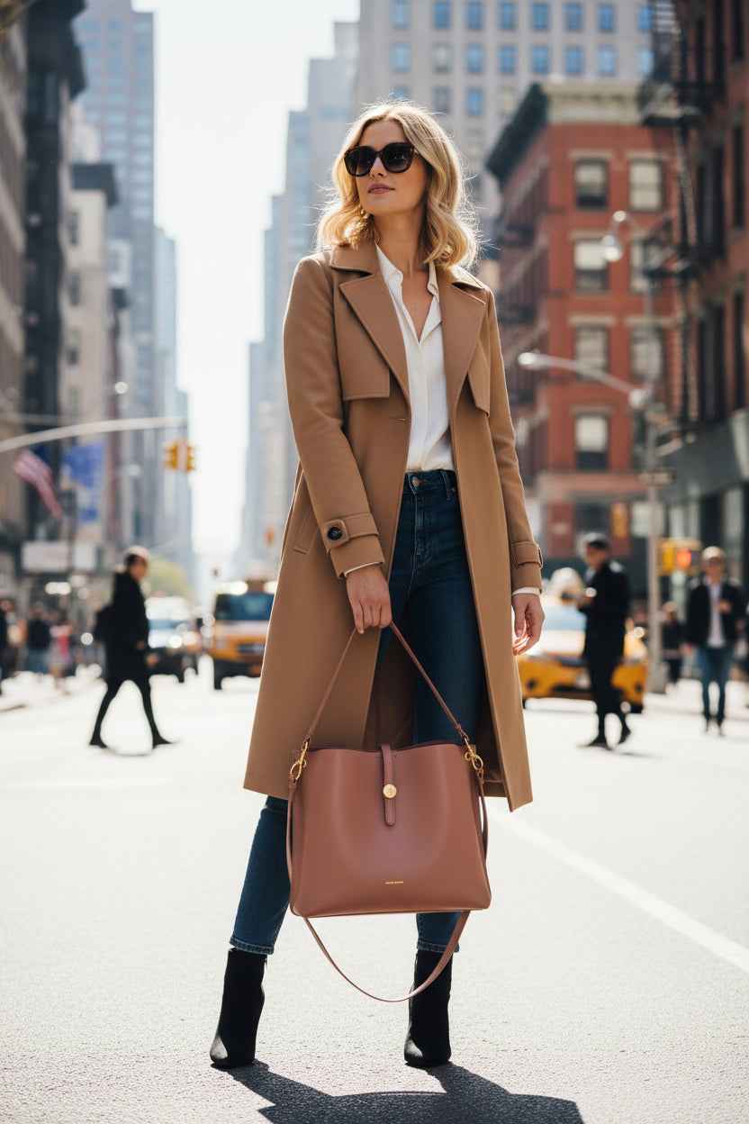 Perssia Cnoles PrimeTote™ — Women’s Premium Leather Top‑Handle Satchel