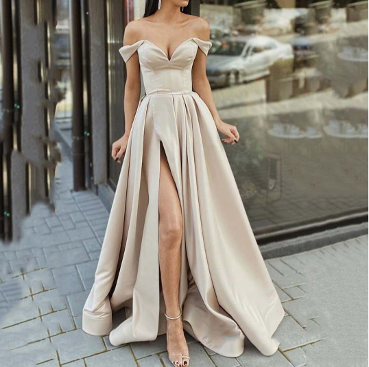 Elegant Spectrum V-Neck Dress - PERSSIA