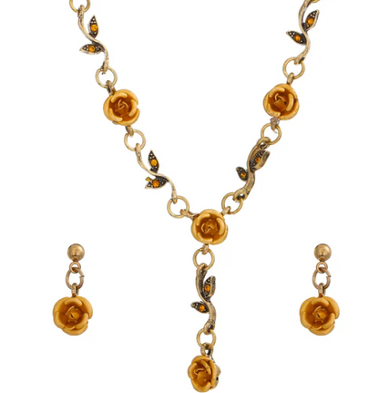 Perssia Timeless Rose™ Jewelry Set — Vintage 3‑Piece Necklace, Bracelet & Earrings - PERSSIA