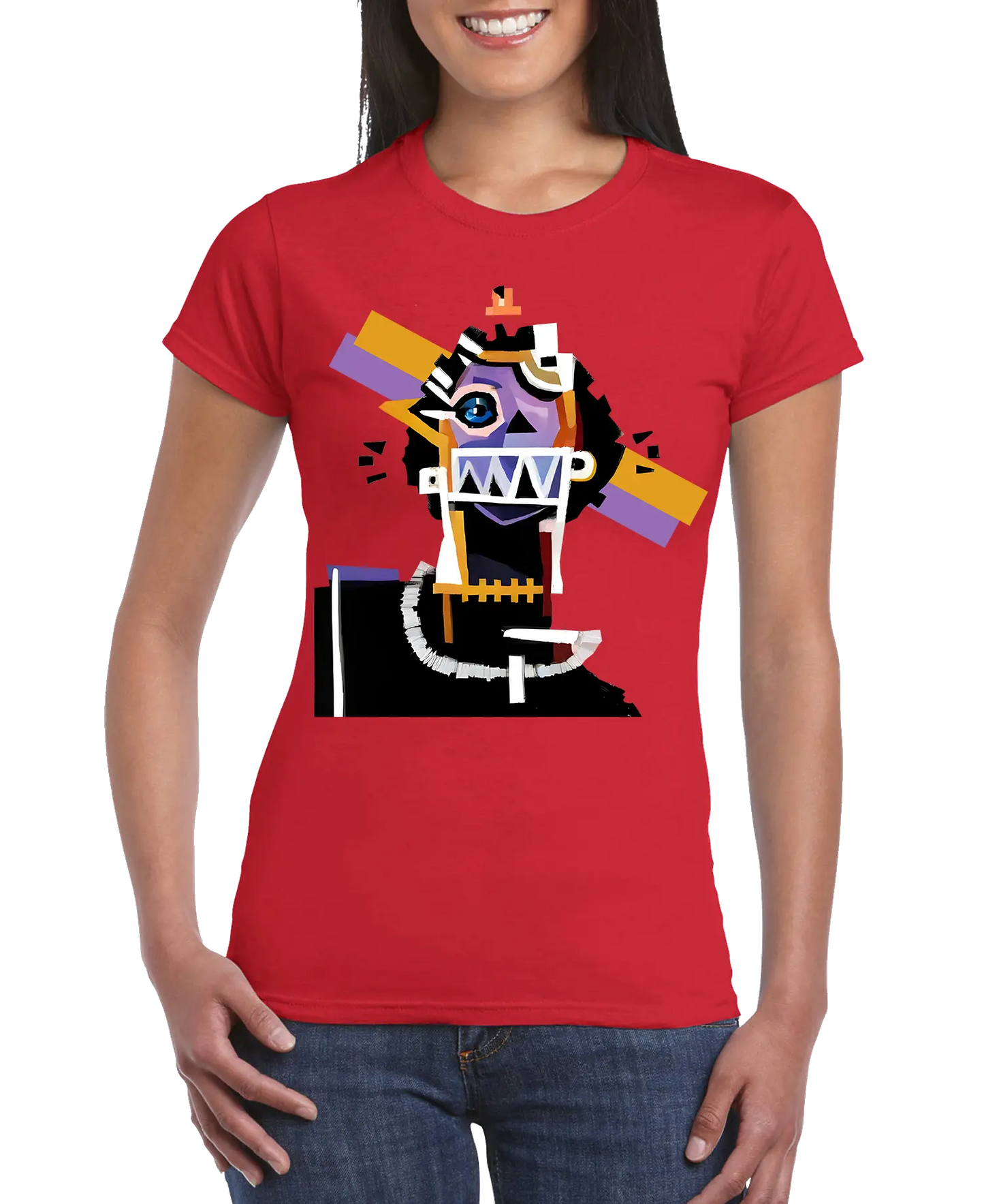 Neocubism Artwork Women Slim Fit T-shirt