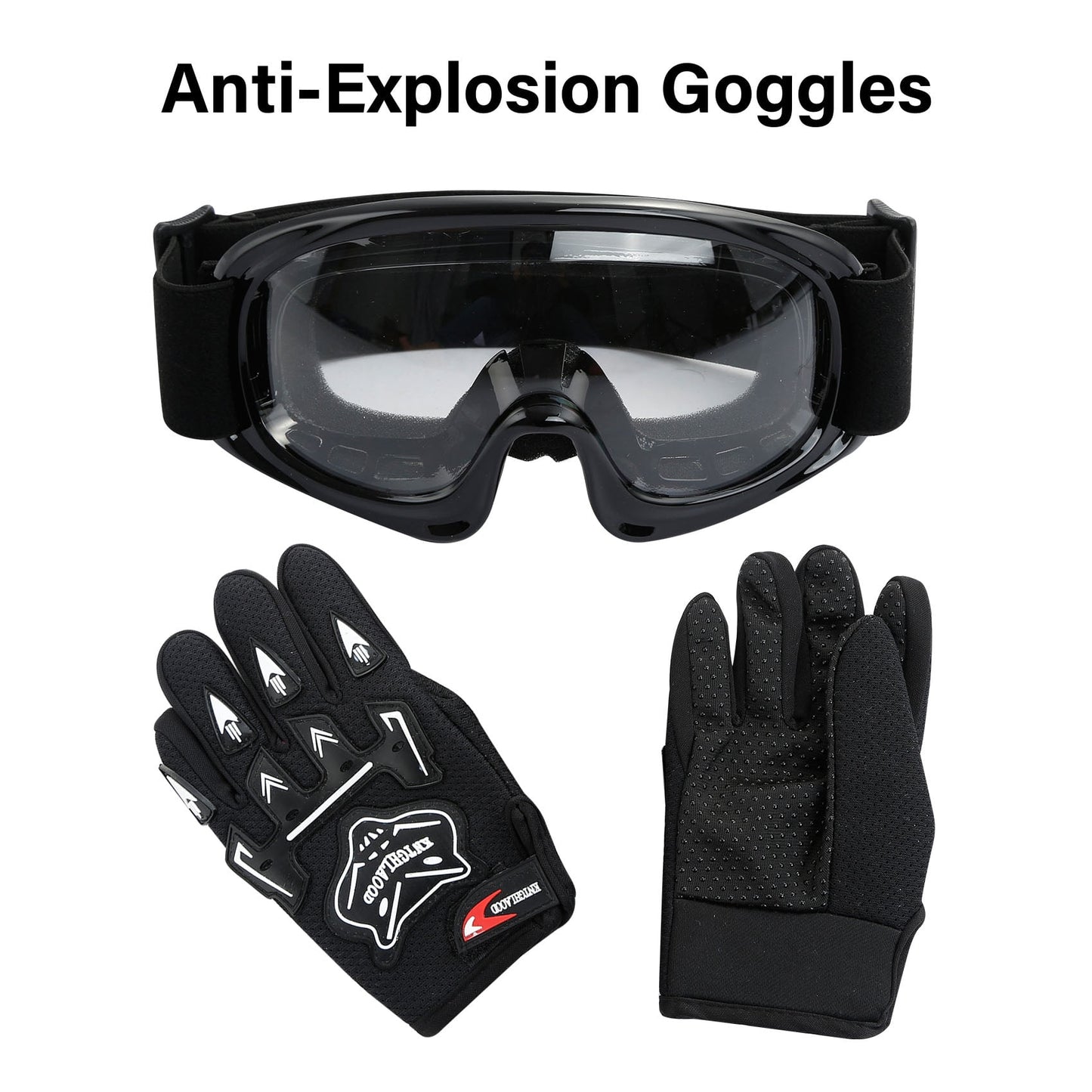 Helmet for Kids Black Spider with Goggles & Gloves 