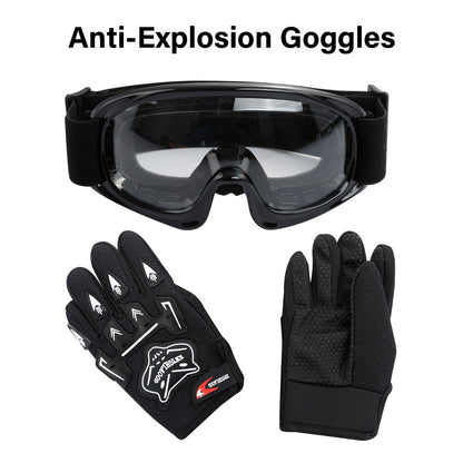 Helmet for Kids Black Spider with Goggles & Gloves 