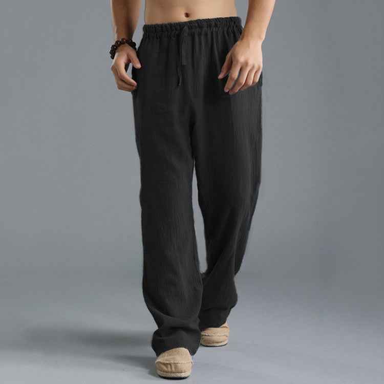 Men's Breathable Linen Loose Casual Sports Pants-US