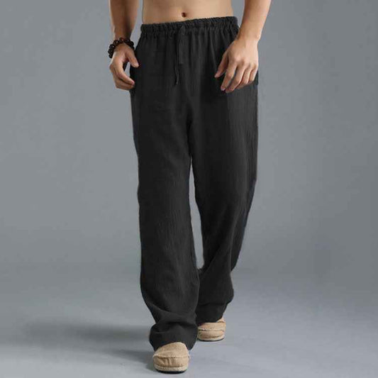 Men's Breathable Linen Loose Casual Sports Pants-US