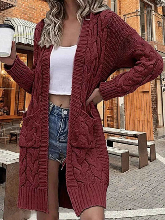 Chunky Knit Open Front Cardigan - TreUS
