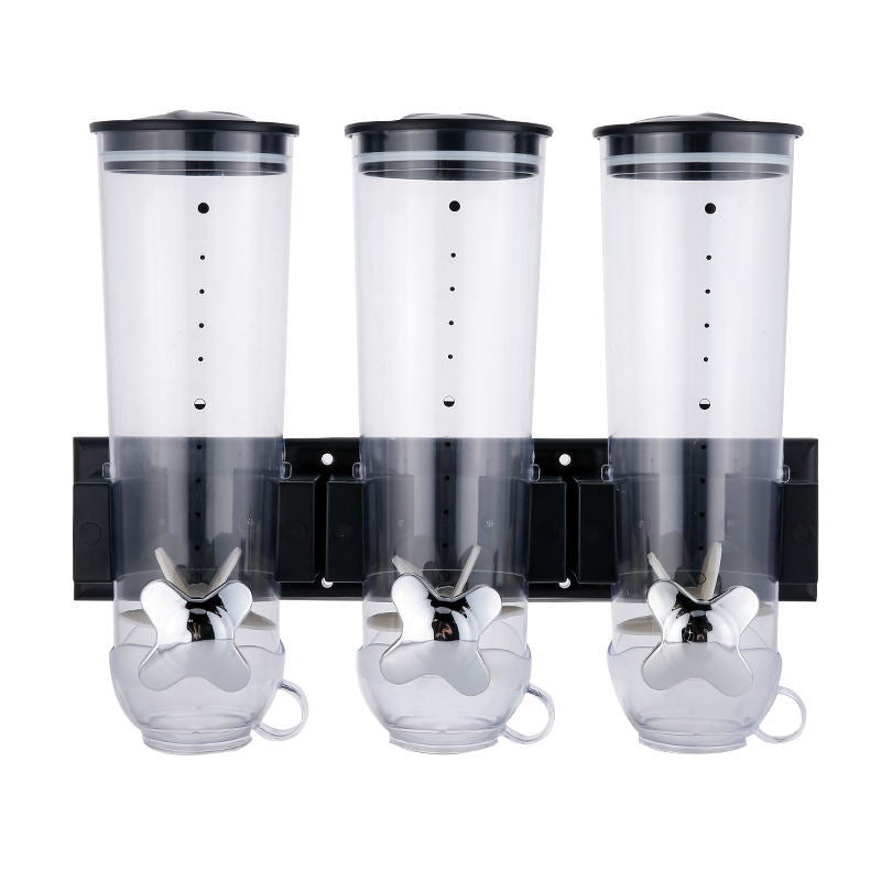 Wall-Mounted Three-Tube Cereal Dispenser and Storage Jar - PERSSIA