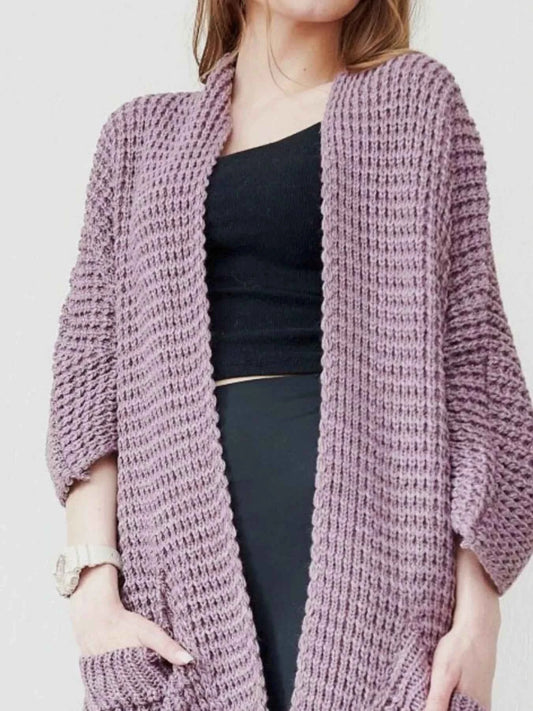 Chunky Knit Open Front Cardigan - TreUS